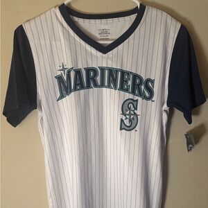 Genuine Merchandise Mariners White and Navy Kids Jersey